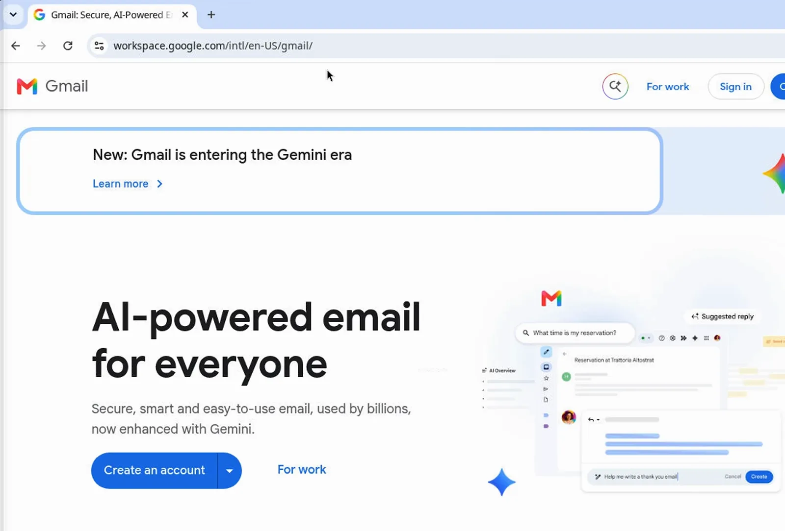 Grok Bot 云桌面里它自己的 Chrome 浏览器打开了 Gmail「AI-powered email for everyone」首页 Grok Bot 云桌面里它自己的 Chrome 浏览器打开了 Gmail「AI-powered email for everyone」首页