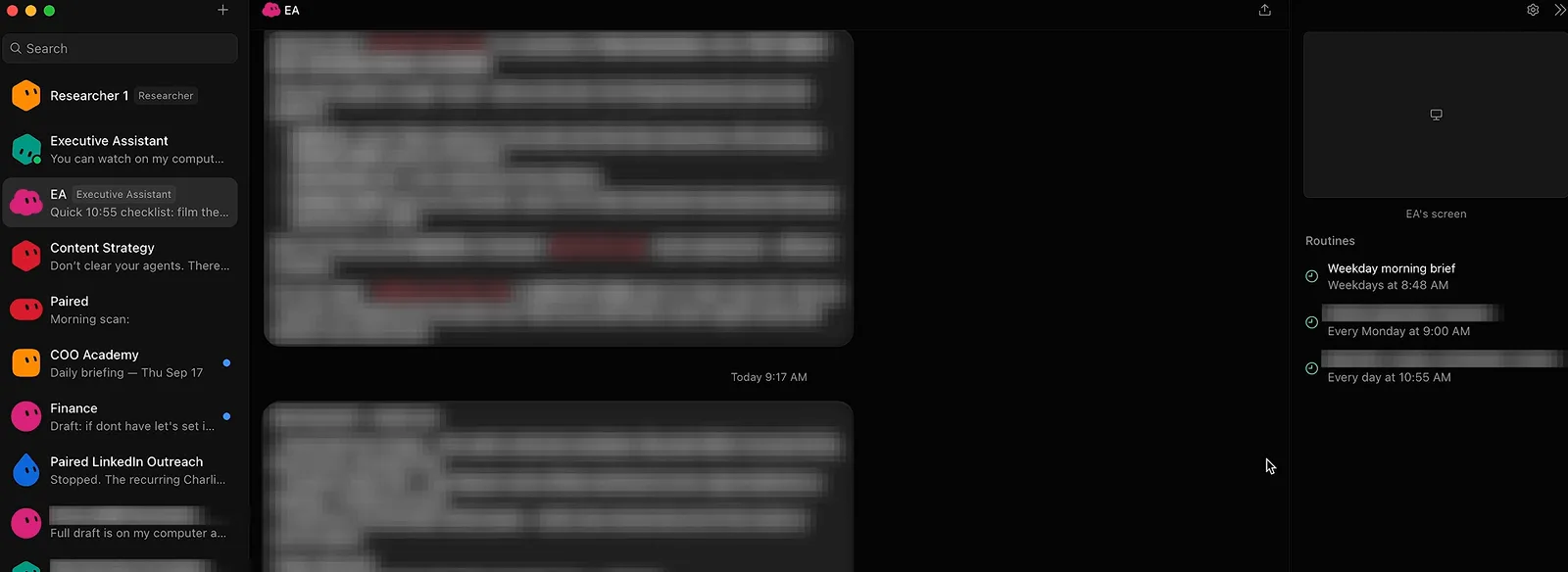 Grok Bot 的 Routines 面板列出工作日早上 8:48 的晨报,旁边还有另外两条周期定时任务 Grok Bot 的 Routines 面板列出工作日早上 8:48 的晨报,旁边还有另外两条周期定时任务