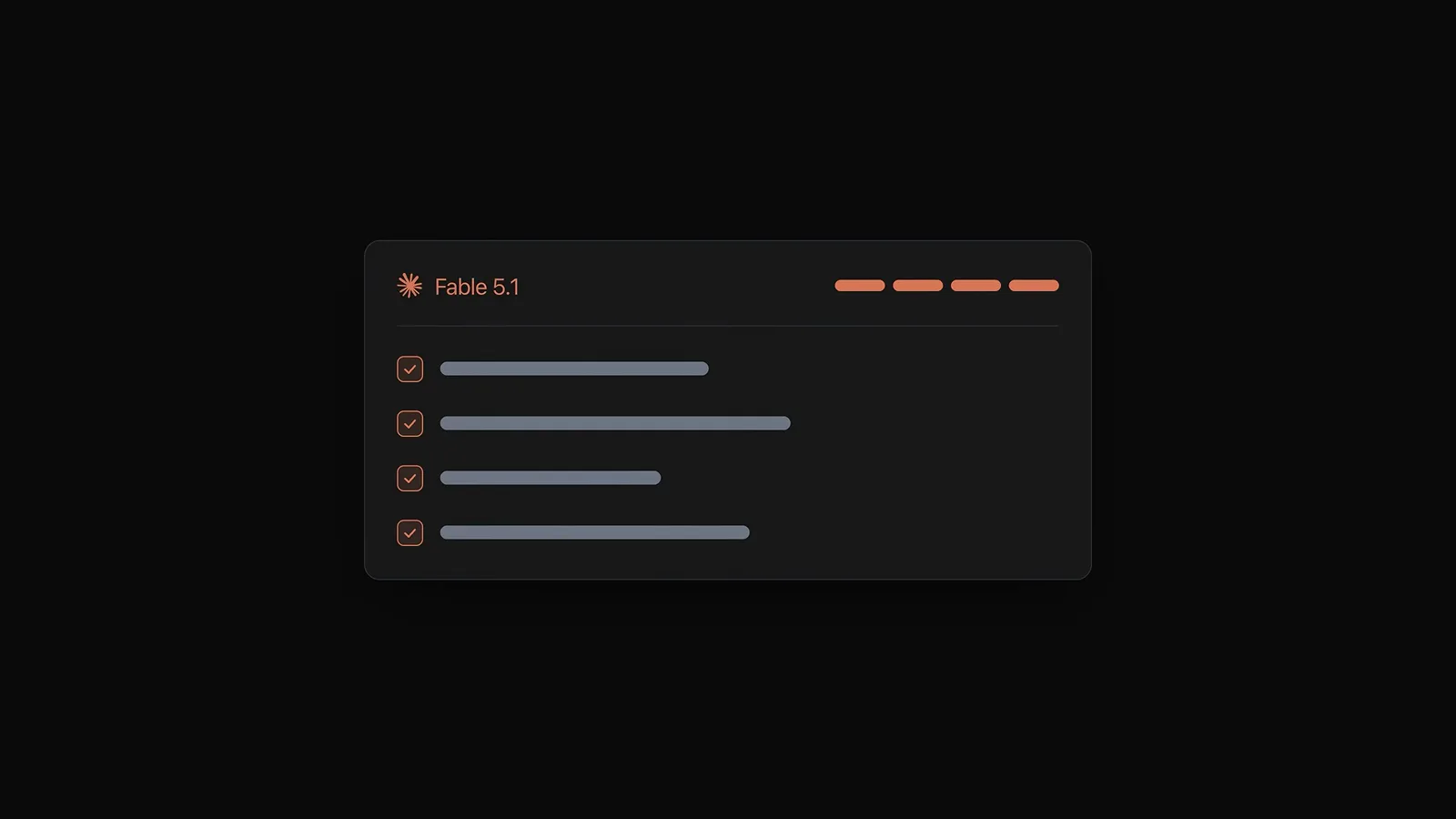 Task window from Claude Fable 5.1 with all four plan items checked off after an autonomous run, the result of handing over a whole feature in one prompt