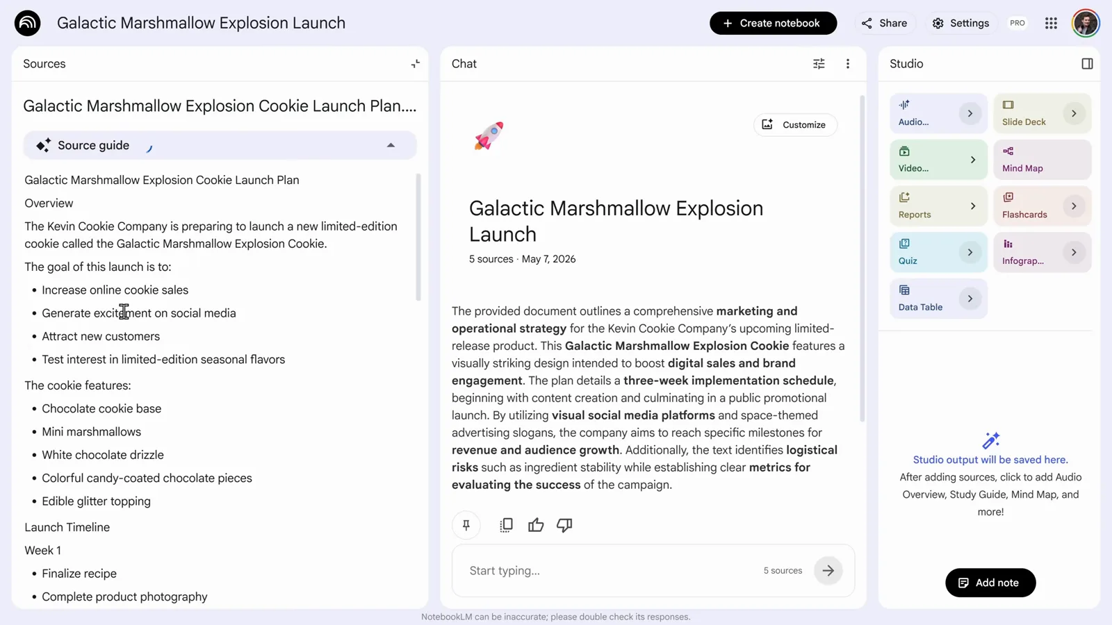 NotebookLM 打开发布计划 PDF 后的 Source guide 面板,AI 已总结出概览与要点 NotebookLM 打开发布计划 PDF 后的 Source guide 面板,AI 已总结出概览与要点