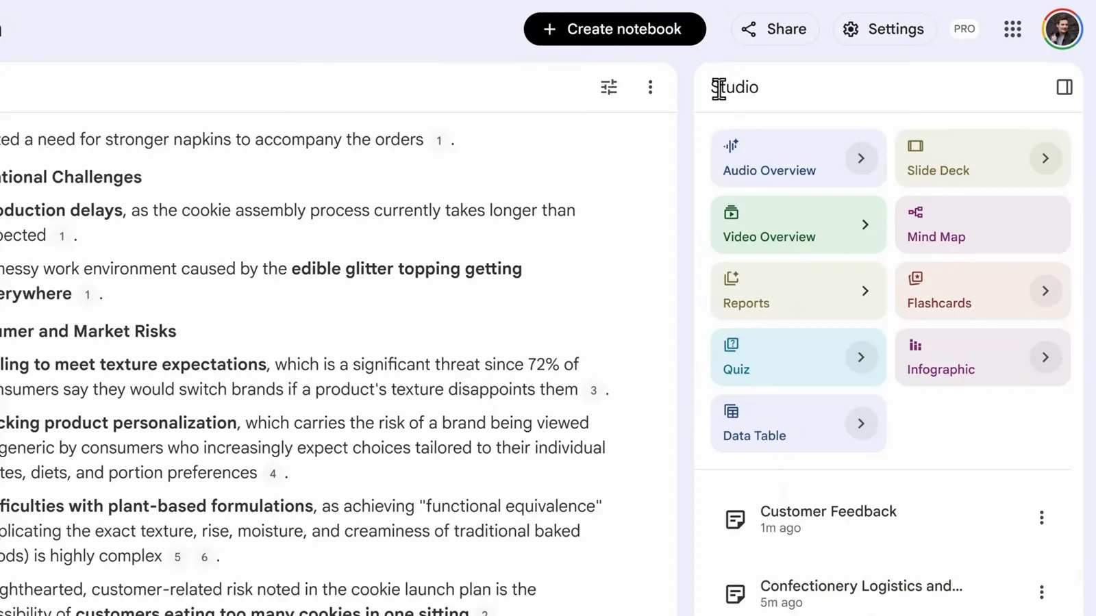NotebookLM Studio 面板里的九个生成卡片:Audio Overview、Slide Deck、Video Overview、Mind Map、Reports、Flashcards、Quiz、Infographic、Data Table NotebookLM Studio 面板里的九个生成卡片:Audio Overview、Slide Deck、Video Overview、Mind Map、Reports、Flashcards、Quiz、Infographic、Data Table