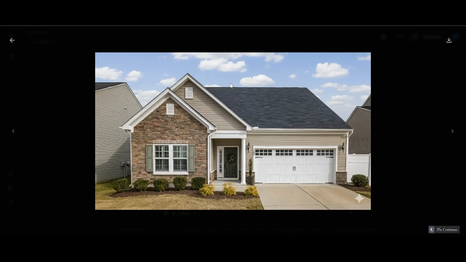Follow-up Nano Banana iteration in the Gemini image viewer showing the same house render with a lighter blue sky Follow-up Nano Banana iteration in the Gemini image viewer showing the same house render with a lighter blue sky