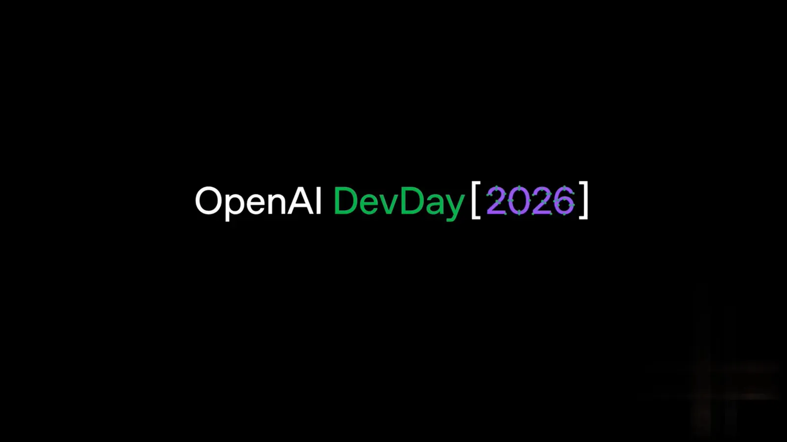 OpenAI DevDay 2026 现场标题卡：dots 常驻 agent 在发布会正式亮相