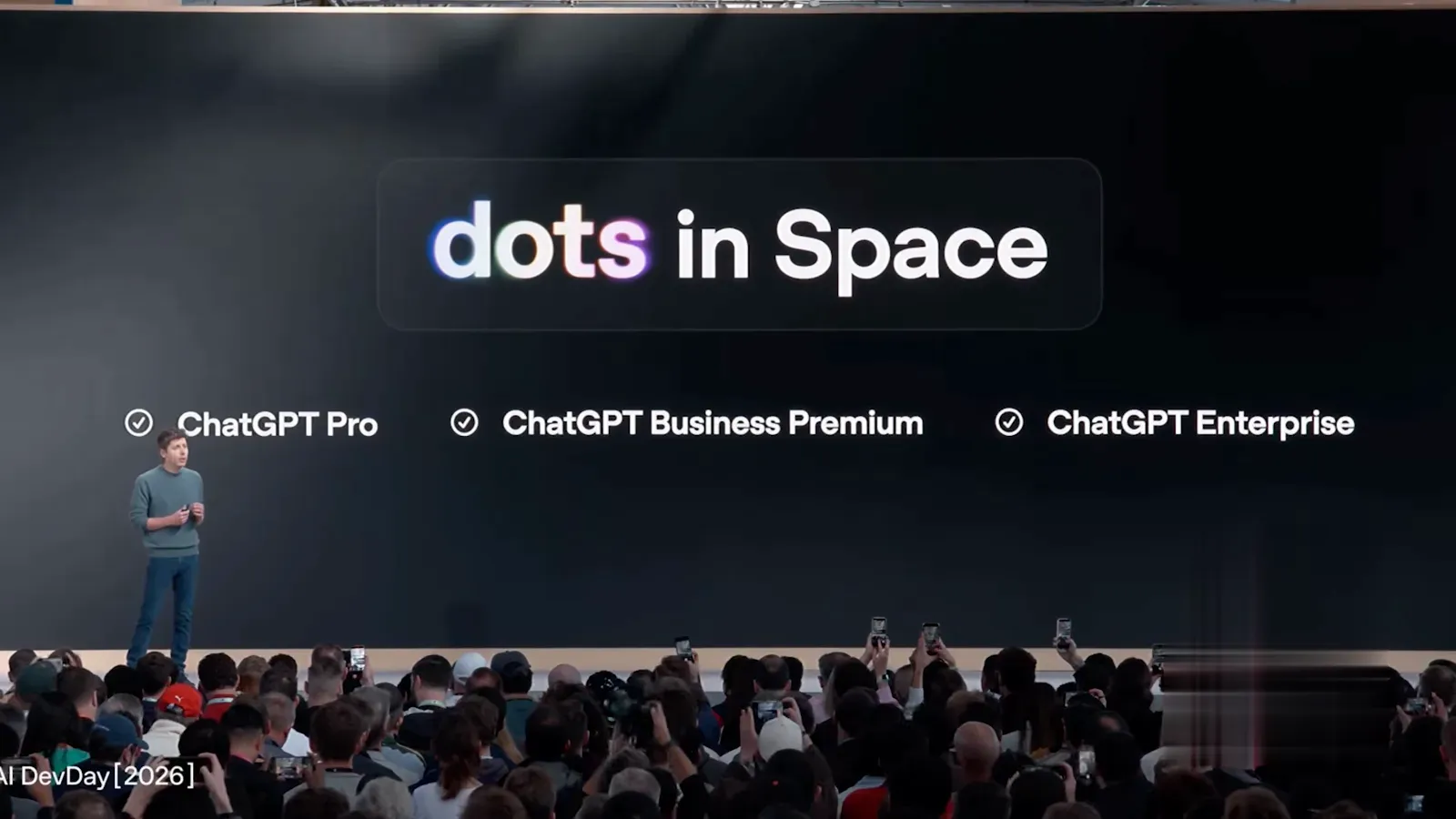 dots in Space 幻灯确认 dots 仅面向 ChatGPT Pro、Business Premium 与 Enterprise 套餐 dots in Space 幻灯确认 dots 仅面向 ChatGPT Pro、Business Premium 与 Enterprise 套餐